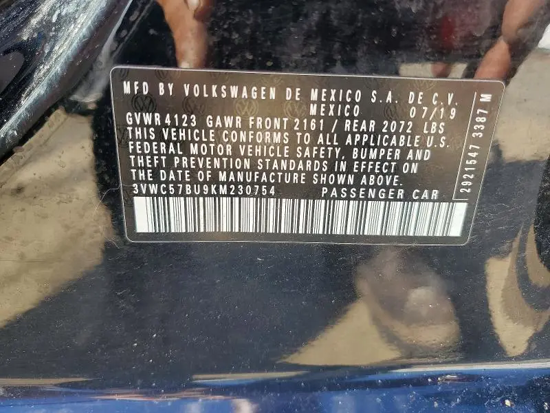 2019 VOLKSWAGEN JETTA S  