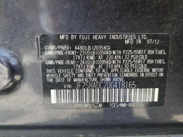 2013 SUBARU FORESTER 2.5X PREMIUM  