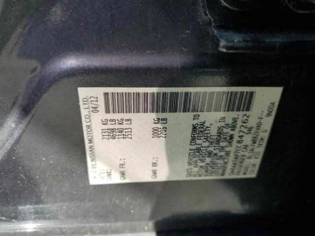 2012 NISSAN MAXIMA S  