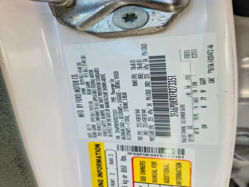 2015 FORD FUSION TITANIUM  
