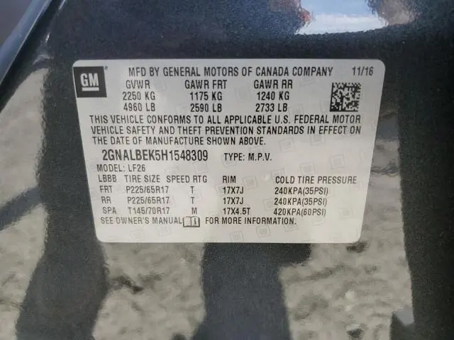 2017 CHEVROLET EQUINOX LS  