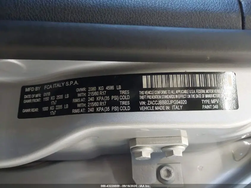 2018 JEEP RENEGADE LATITUDE 4X4