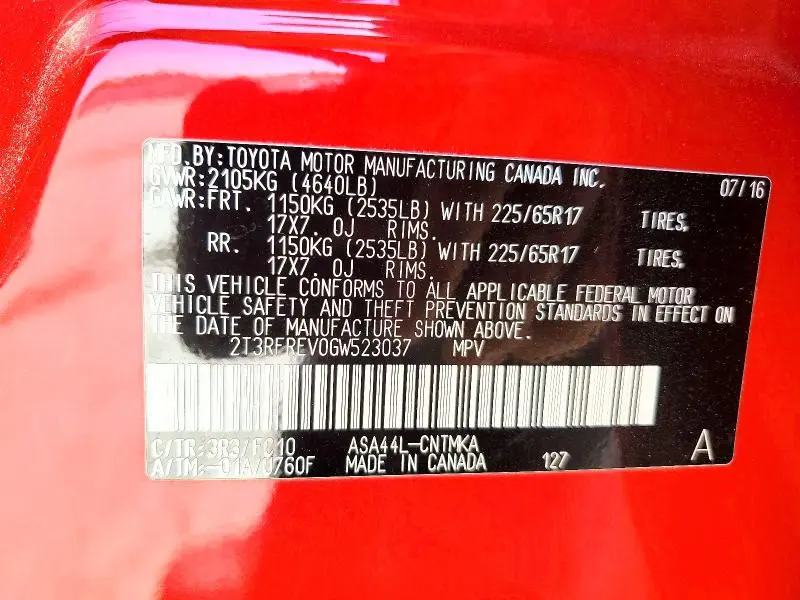 2016 TOYOTA RAV4 XLE  