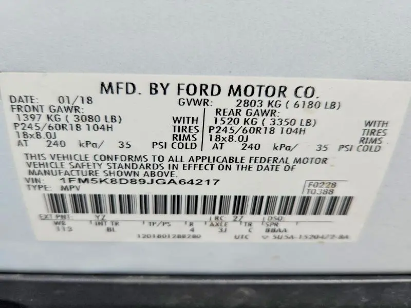 2018 FORD EXPLORER XLT  