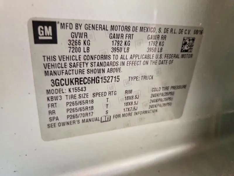 2017 CHEVROLET SILVERADO K1500 LT  