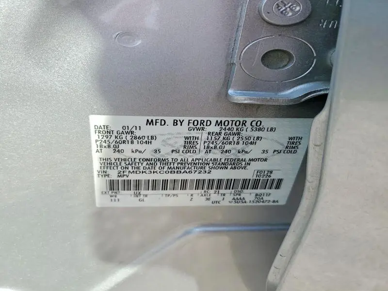 2011 FORD EDGE LIMITED  