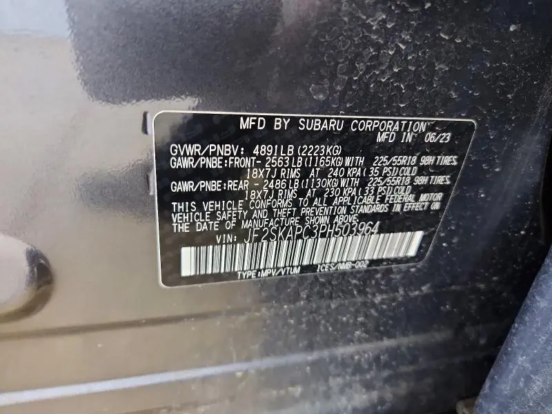 2023 SUBARU FORESTER LIMITED  