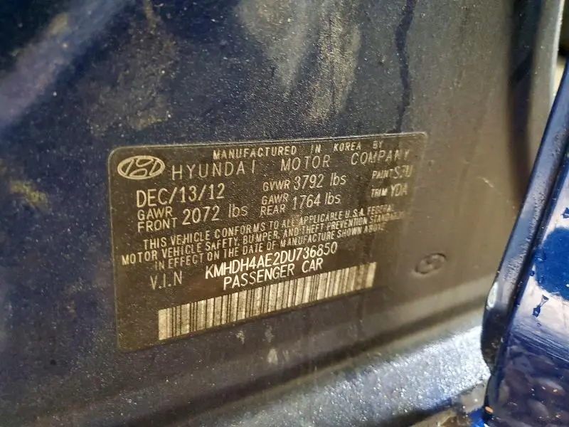 2013 HYUNDAI ELANTRA GLS  