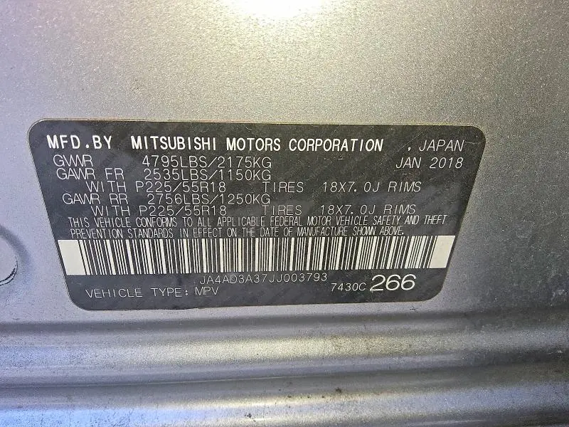 2018 MITSUBISHI OUTLANDER SE/SEL/LE  