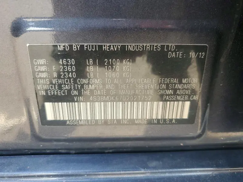 2013 SUBARU LEGACY 3.6R LIMITED  