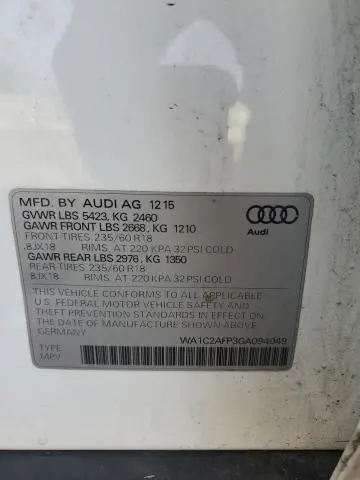 2016 AUDI Q5 PREMIUM