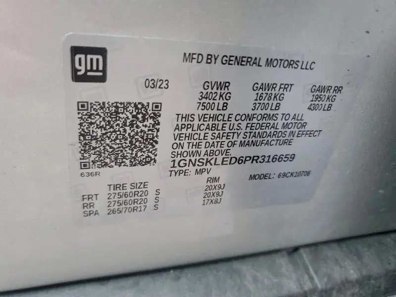 2023 CHEVROLET TAHOE K1500  