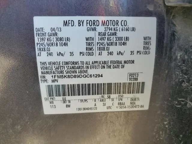 2013 FORD EXPLORER XLT  