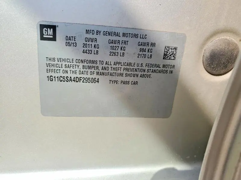 2013 CHEVROLET MALIBU 1LT  