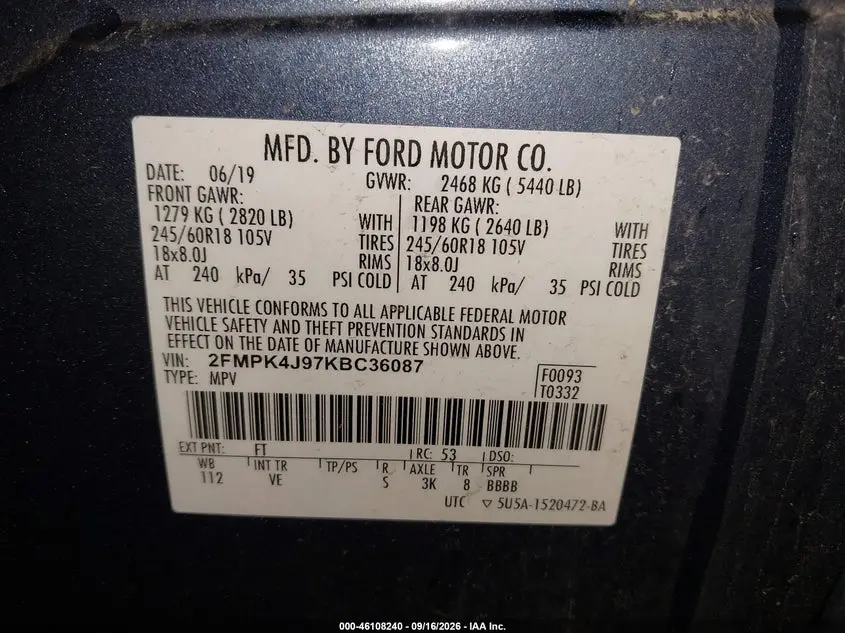 2019 FORD EDGE SEL