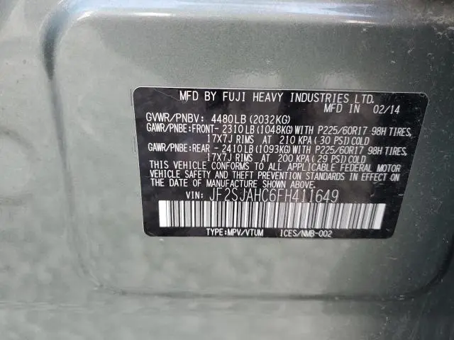 2015 SUBARU FORESTER 2.5I LIMITED