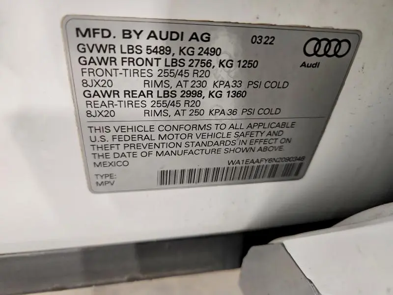 2022 AUDI Q5 PREMIUM PLUS 45  