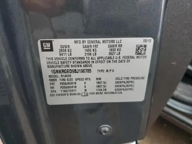 2011 CHEVROLET TRAVERSE LT  