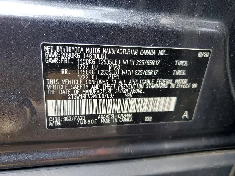 2021 TOYOTA RAV4 XLE  