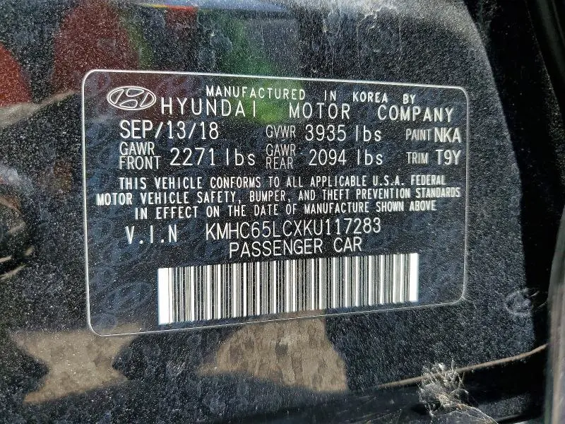 2019 HYUNDAI IONIQ BLUE  