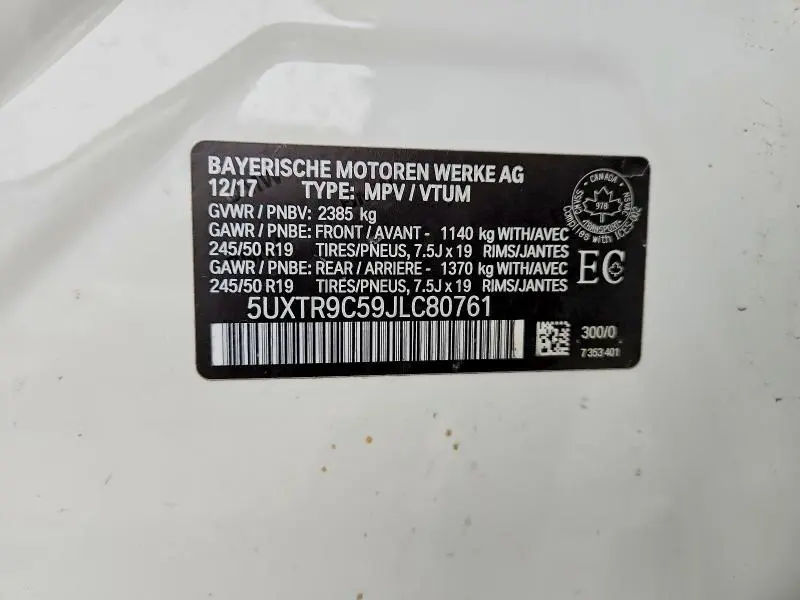 2018 BMW X3 XDRIVE30I  