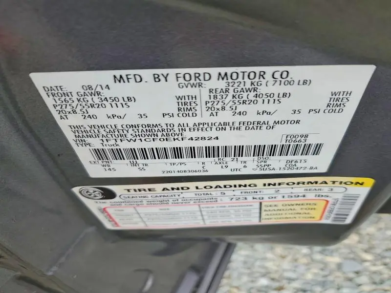 2014 FORD F150 SUPERCREW  
