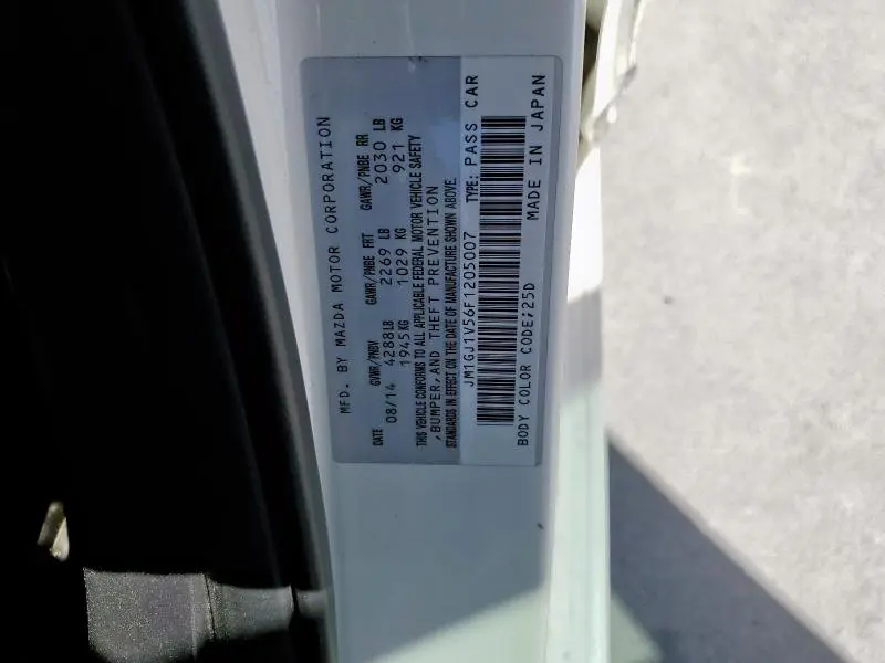 2015 MAZDA 6 TOURING  