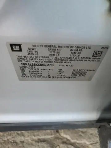 2013 CHEVROLET EQUINOX LS  