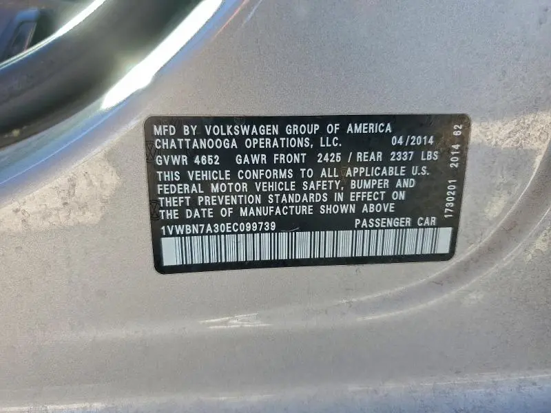 2014 VOLKSWAGEN PASSAT SE  