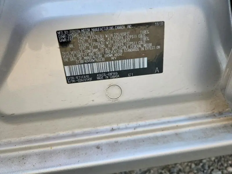 2011 TOYOTA RAV4 BASE  