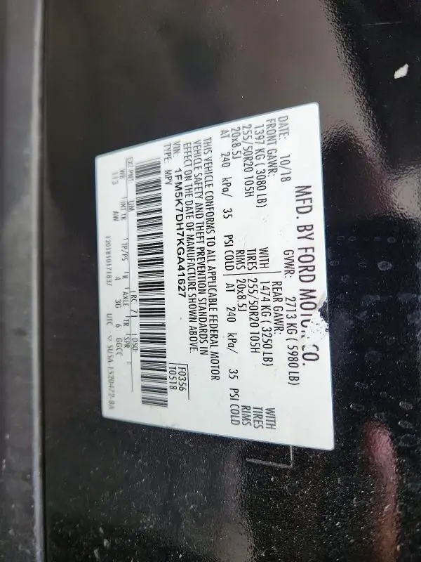 2019 FORD EXPLORER XLT  