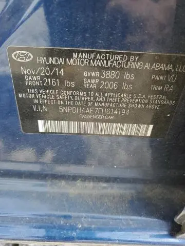 2015 HYUNDAI ELANTRA SE