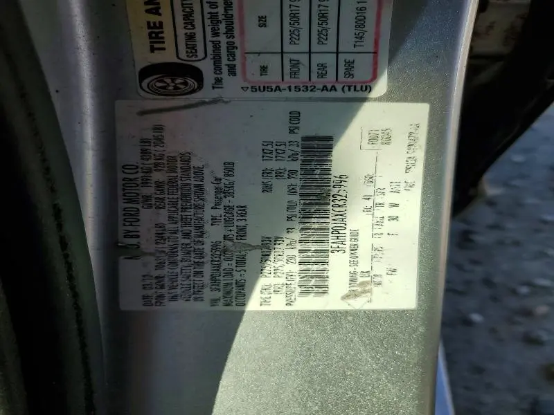 2012 FORD FUSION SEL  