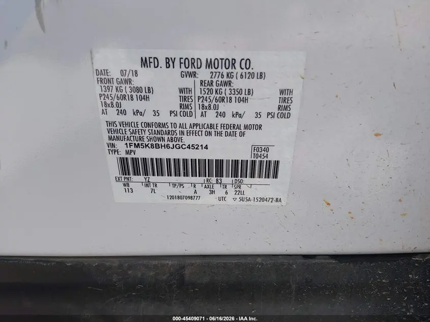2018 FORD EXPLORER  