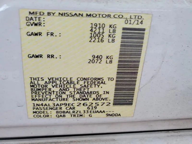 2014 NISSAN ALTIMA 2.5  