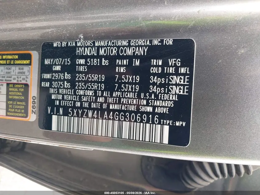 2016 HYUNDAI SANTA FE SPORT 2.0L TURBO