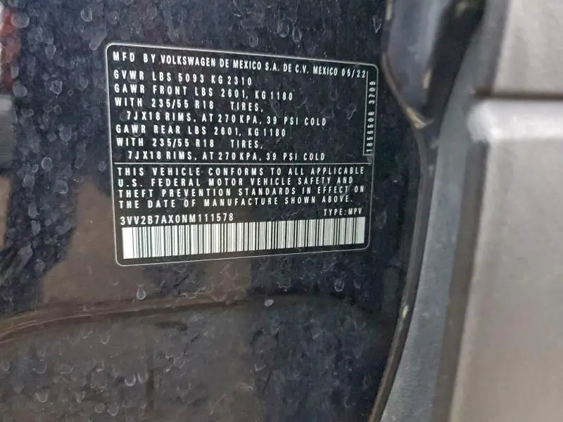 2022 VOLKSWAGEN TIGUAN SE  