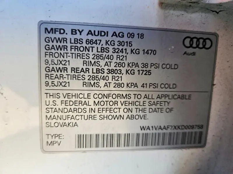 2019 AUDI Q7 PRESTIGE  