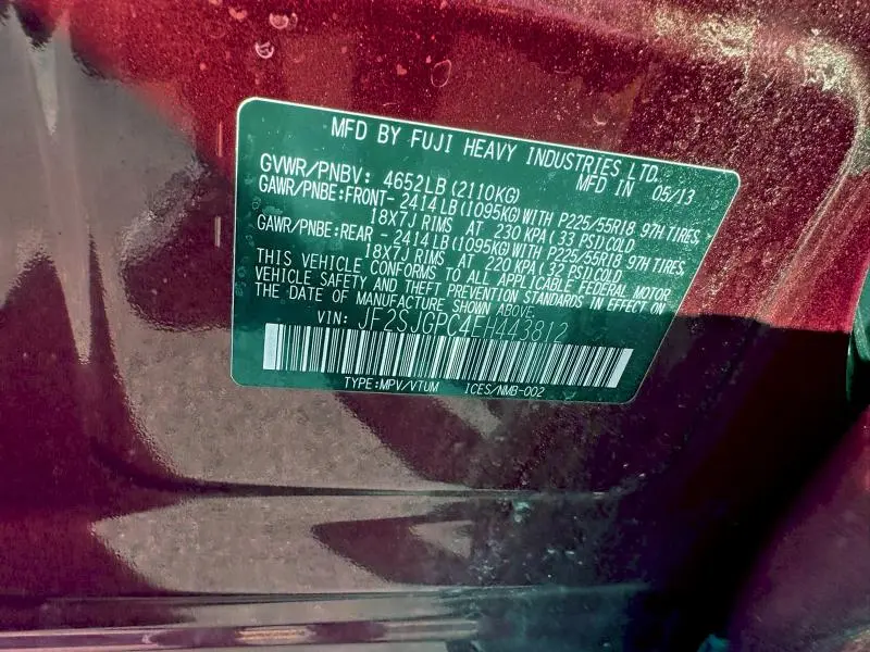 2014 SUBARU FORESTER 2.0XT TOURING  