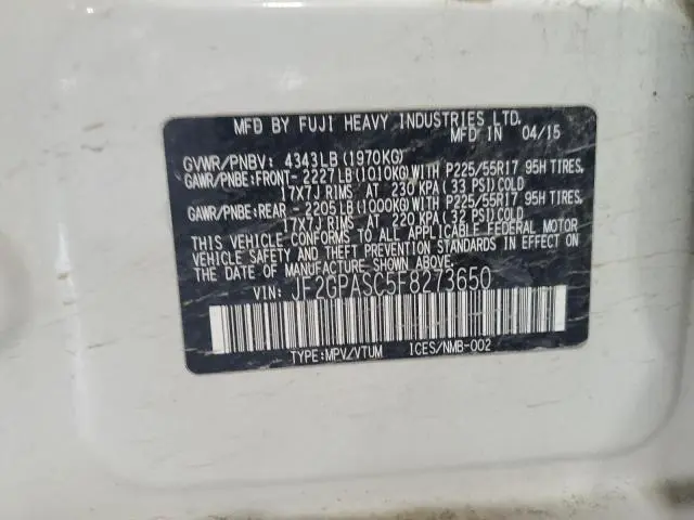 2015 SUBARU XV CROSSTREK SPORT LIMITED  