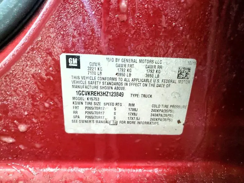 2017 CHEVROLET SILVERADO K1500 LT  