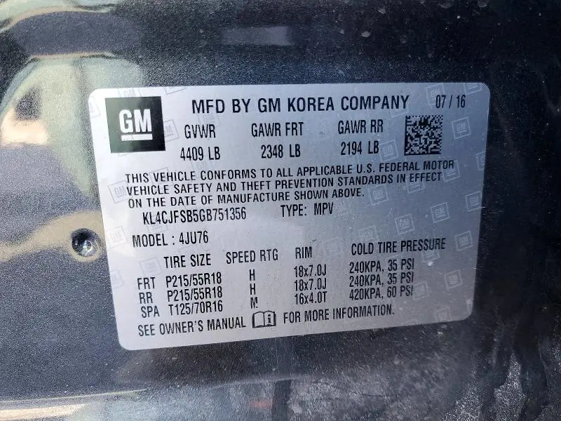 2016 BUICK ENCORE CONVENIENCE  