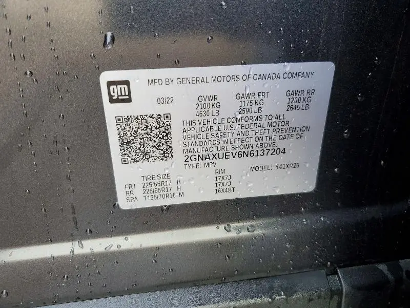 2022 CHEVROLET EQUINOX LT  