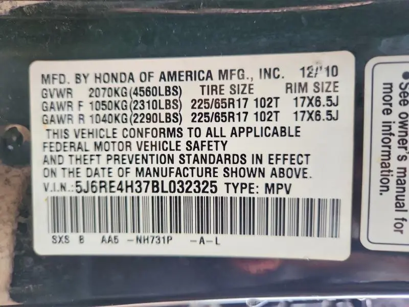 2011 HONDA CR-V LX  