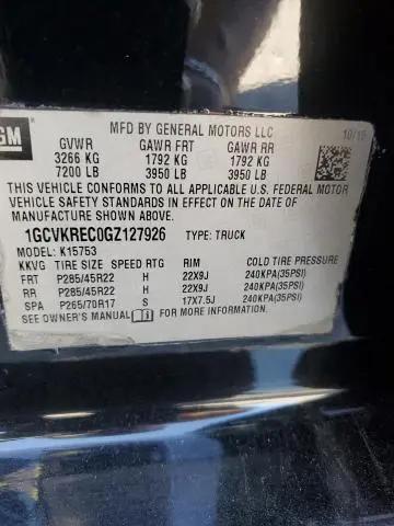 2016 CHEVROLET SILVERADO K1500 LT  