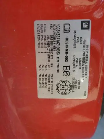 2010 CHEVROLET SILVERADO K1500 LT  