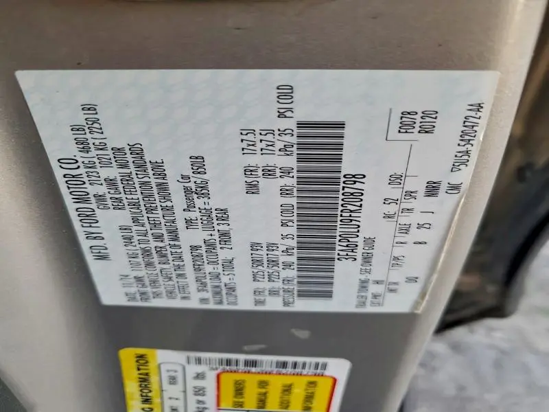 2015 FORD FUSION SE HYBRID  