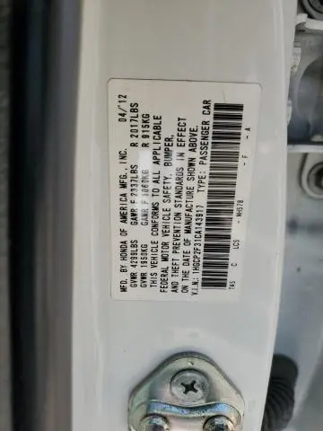 2012 HONDA ACCORD LX  