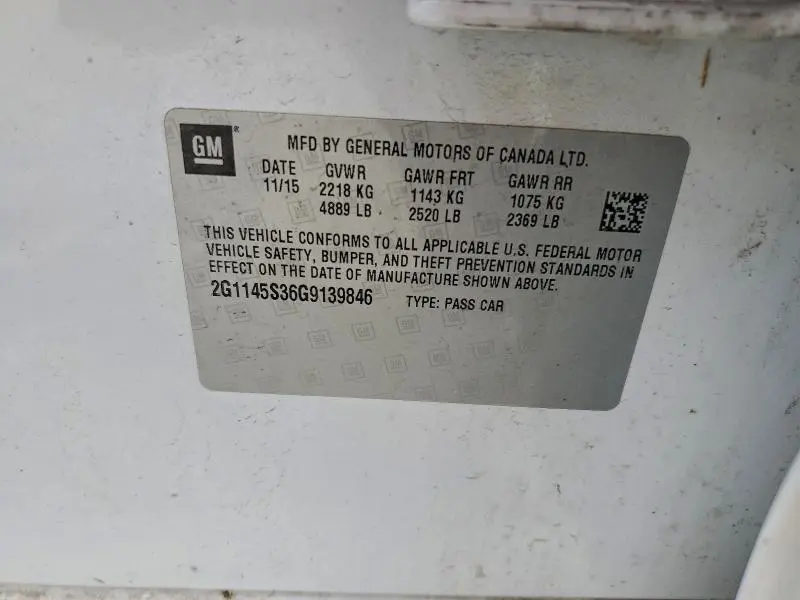 2016 CHEVROLET IMPALA LTZ  