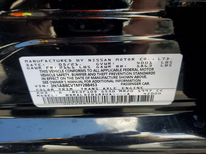 2021 NISSAN SENTRA SV  